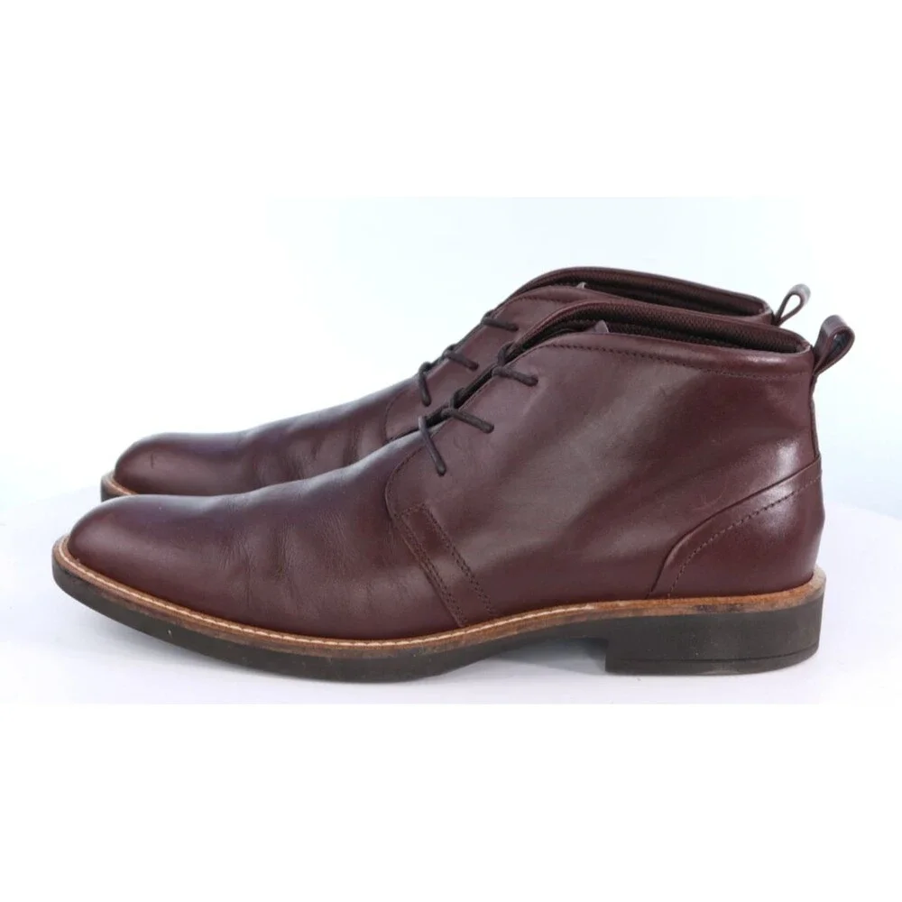 ECCO Biarritz $160 Men's Chukka Boots Size EU 42 US 11-11.5 Leather Brown